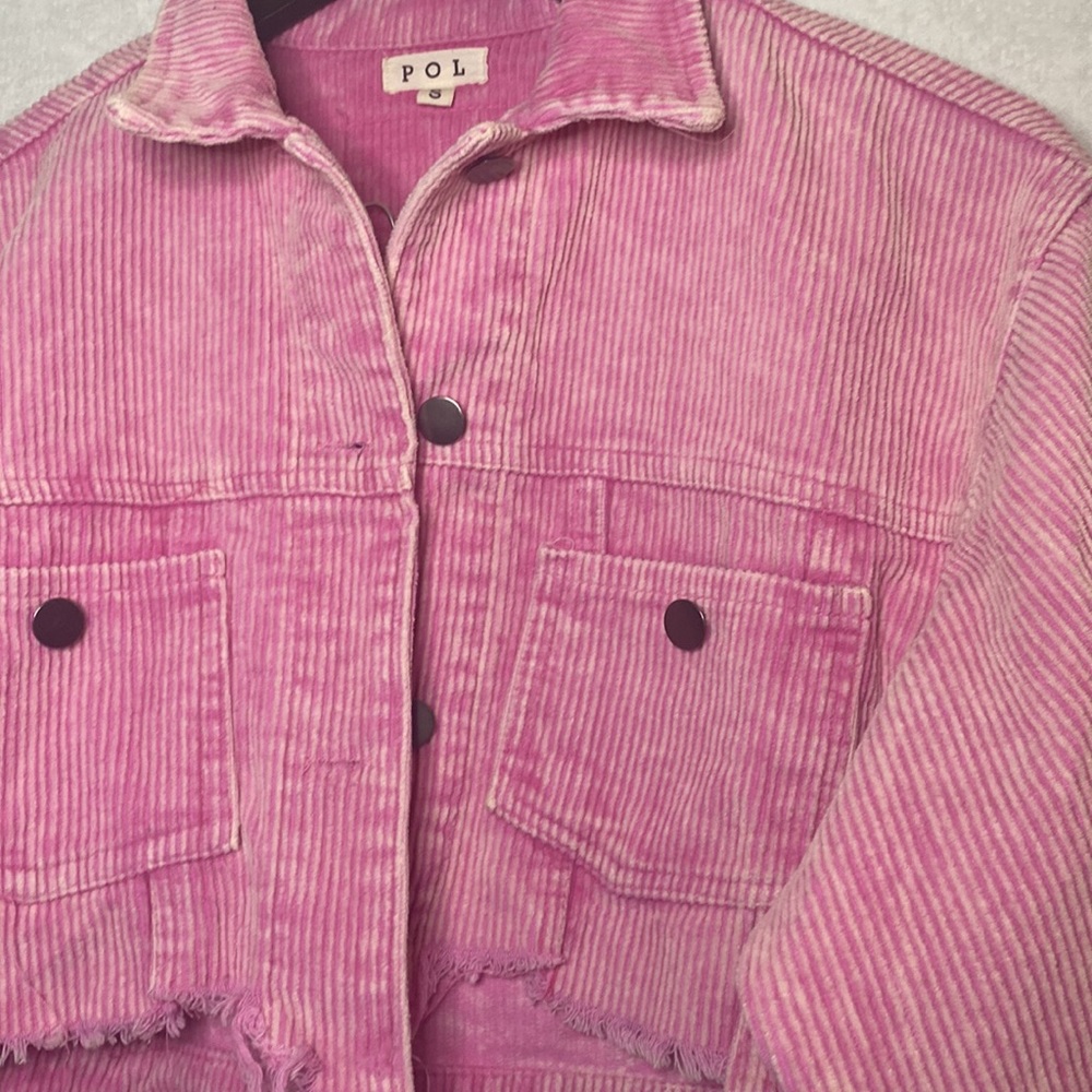 Hot Pink POL Vintage Barbie Pink Corduroy Jacket with Raw Hem Size Small - Picture 6 of 16
